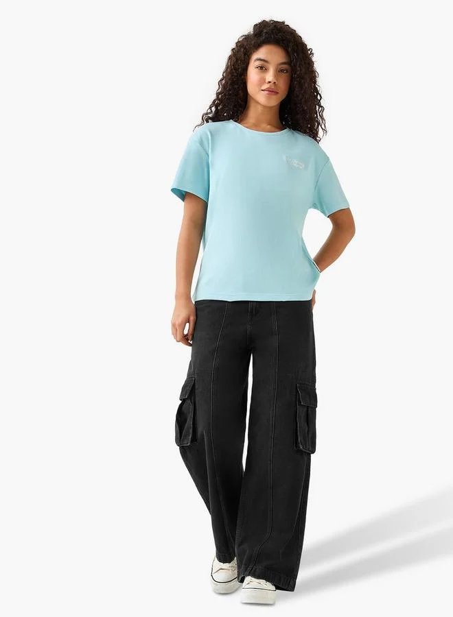لي كوبر Lee Cooper Cotton T-shirt with Logo Print